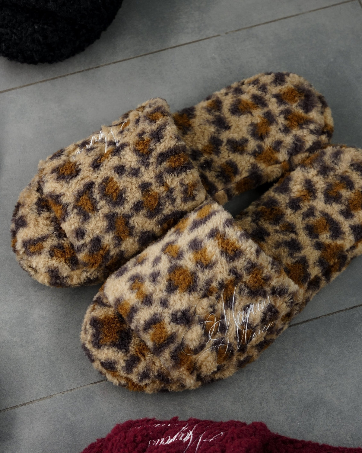 Leopard Fur Slides